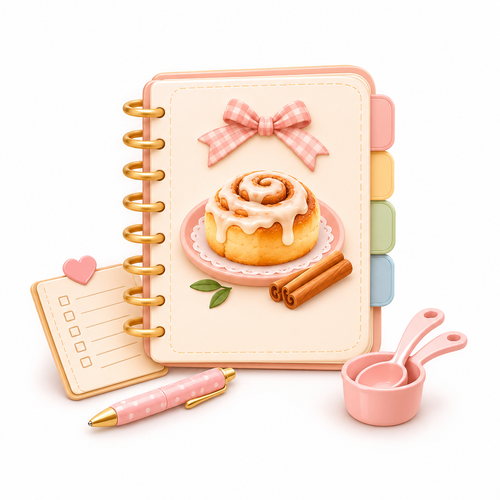 Cinnamon Roll Baking Planner & Recipe Journal